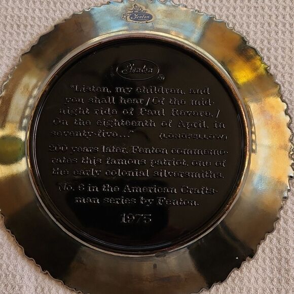 Fenton Amethyst carnival vintage American Craftsmab series #6. Paul Reve… - Picture 3 of 7